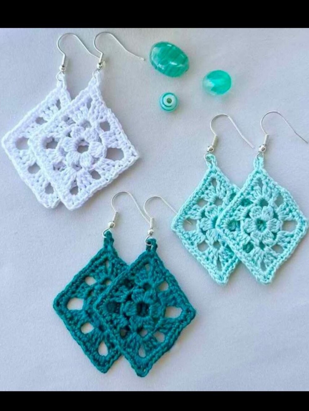 Handmade Crochet Earrings - Multicolor